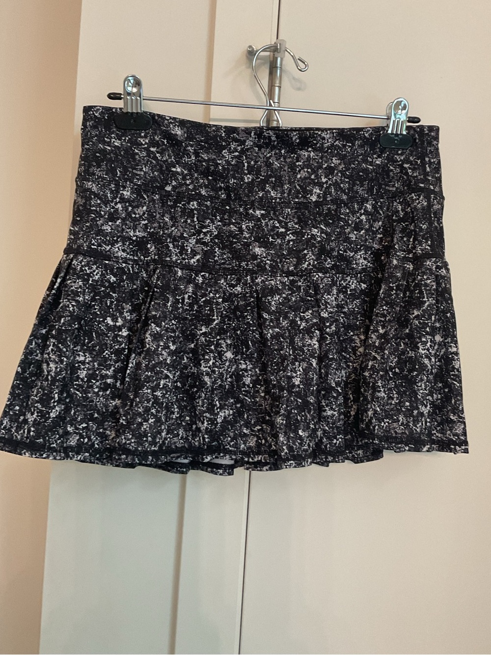 Ideology Black and White Mini Skater Pleated Skirt with back pocket.